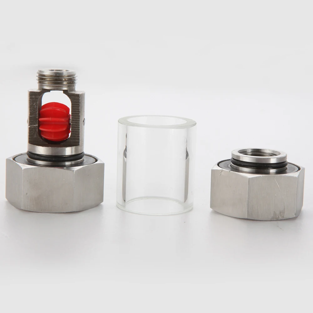 1/4" 3/8" 1/2" 3/4" 1" BSPT Female In-Line SS304 Stainless Window Sight Flow Indicator With Impeller Hydraulic Oil Water