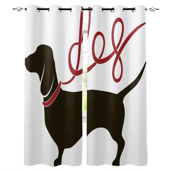 

Dachshund Puppy Black Curtains Living Room Curtains High Blackout Curtain Thick Style