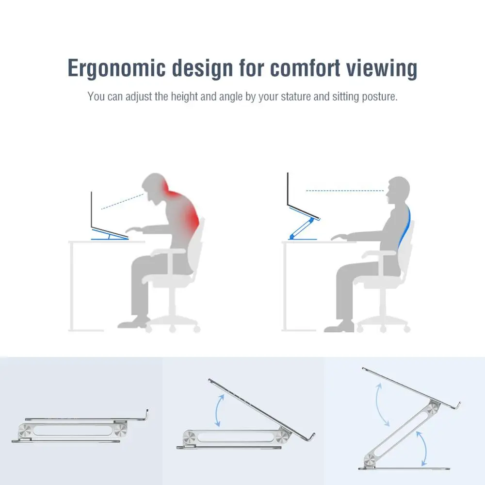 NILLKIN Алюминиевая Подставка для ноутбука Складная высота подъема/Anlge Регулируемый охлаждающий держатель для ноутбука для MacBook Pro iPad
