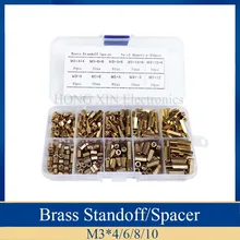 Assortment-Kit Spacer-4-12mm Stand-Off Brass Hex Yellow 300pcs Pillars-Set Mayitr Waterproof