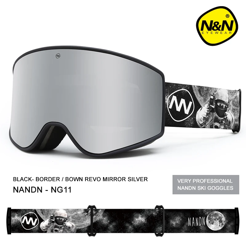 Лыжные очки NANDN двухслойная противотуманная большая Лыжная маска UV400 для катания