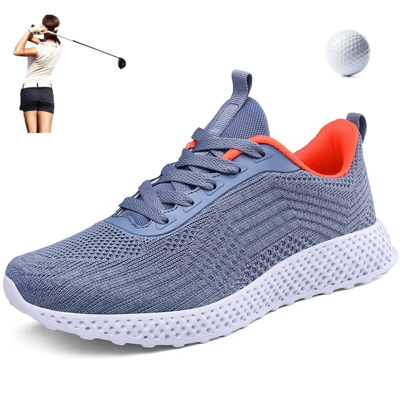 Zapatos De Golf De Malla Transpirable Para Mujer, Calzado Ligero De Entrenamiento De Golf Para Caminar Al Aire Libre, Color Rosa Y Negro