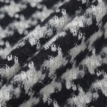 Черный, белый цвет Пловер плед шерсть утолщаются твид ткань для пальто юбка tissu Африканский Базен riche getzner telas por metro tissus