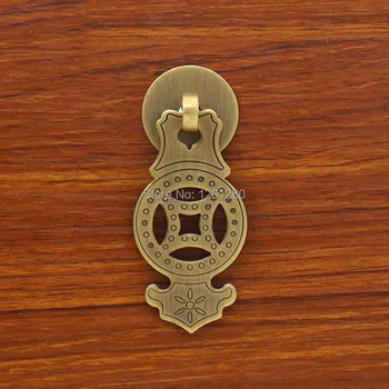 

Chinese antique drawer knob furniture hardware Classical wardrobe cabinet shoe magpie door handle closet cone vintage pull
