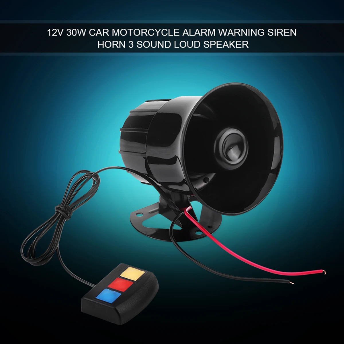 12V 30W 110dB автомобиль мотоцикл сигнализация Предупреждение сирена Рог 3 звук громкий звуковой сигнал Динамик универсальные, подходят для различных автомобилей и мотоциклов
