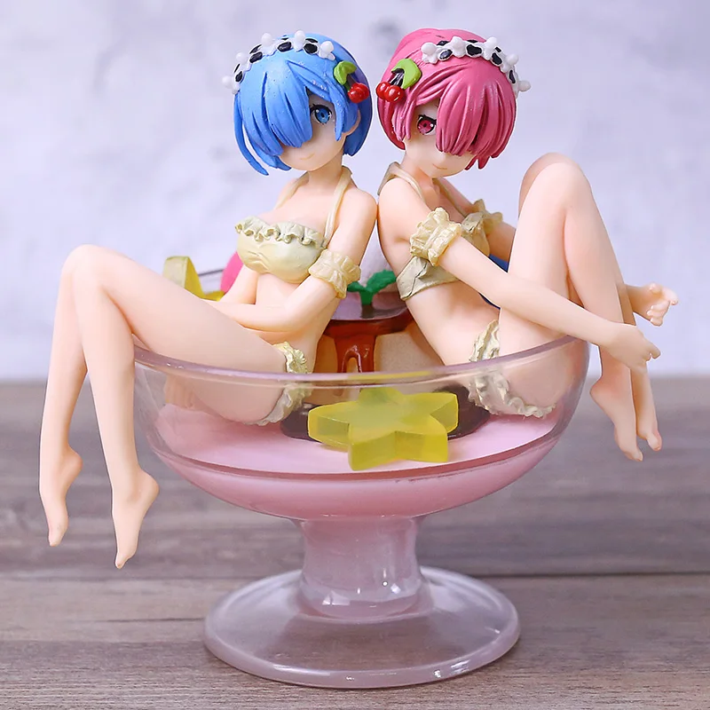 Re: ZERO KARA Hajimeru Isekai жизнь в другой мир Ichiban kuji приз на Rem и Ram пудинг A la mode ПВХ фигурка Коллекционная модель игрушки