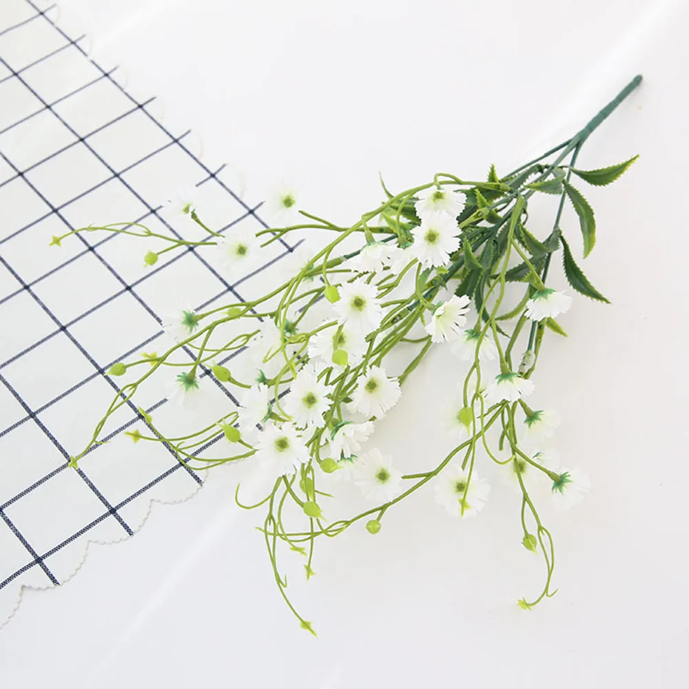 5PCS/Lots Heads Artificial Dasiy Flowers Silk Fake Flowers Decorative Stamen Small Daisy For Wedding Holding Flowers Home Decor