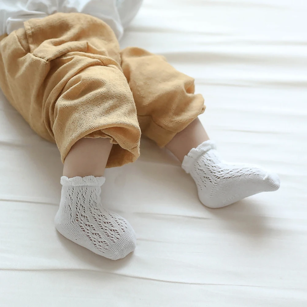 1 Pair Newborn Baby Socks Spring Summer Mesh Breathable Newborn Cotton Infant Baby Boy Girl Short Socks For 1-4 Years Socks