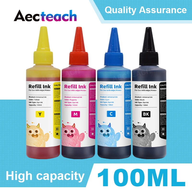 Aecteach 100ML Refill Dye ink Kit for Epson T0731 73n Stylus CX7300 CX8300 C79 C90 CX3900 CX3905 CX4905 Printer Ink Cartridge | Компьютеры
