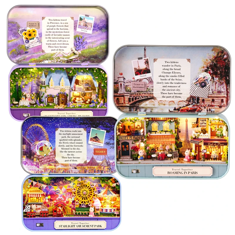 

Новое поступление, коробка «сделай сам», кукольный дом, игрушки для детей, мебель, миниатюрные деревянные миниатюры, кукольный дом, подарки на день рождения