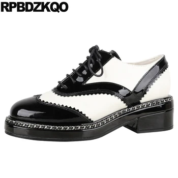 

black and white china chinese oxfords designer shoes women luxury 2019 round toe casual spring autumn ladies rubber sole lace up
