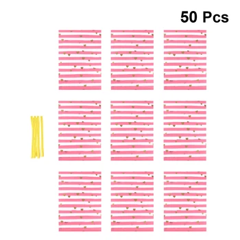 

50pcs Floral Printing Candy Bag DIY Baking Gift Pouch Cookie Plastic Storage Bag Creative Packing Supplies with Twist Ties A35