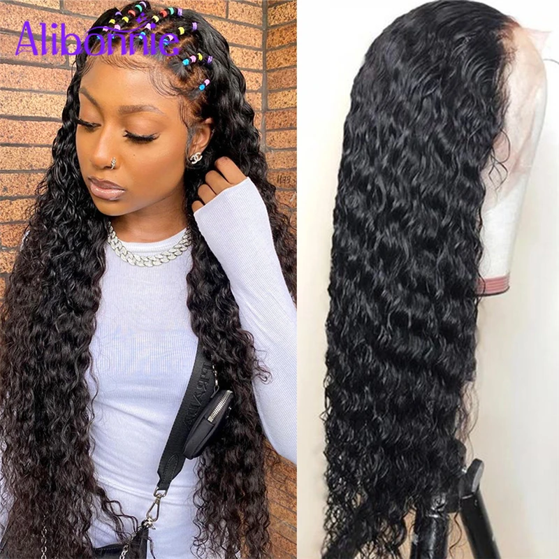 13X6 agua onda de encaje frente pelucas de cabello humano para las mujeres pelo peluca del pelo humano 13X4 Natural pelucas de alta densidad Pre arrancado rizado brasileño