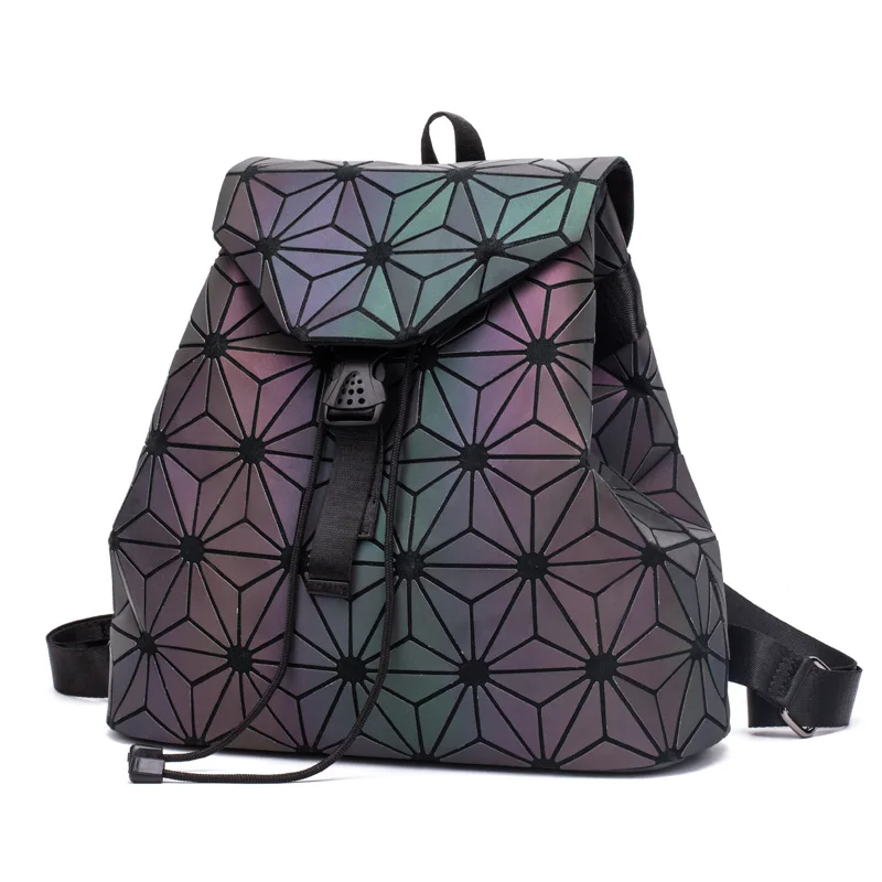 Светящийся женский рюкзак Mochila Feminina, Геометрическая посылка, складные сумки с блестками, школьные сумки для девочек-подростков - Цвет: Big Luminous B