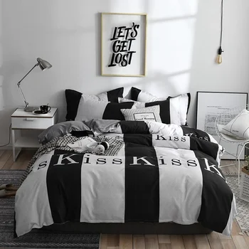

Kiss Printed Duvet Cover Home Textile King Queen Size Bed Modern Super Soft Warm Cotton Covers Multicolors Decor