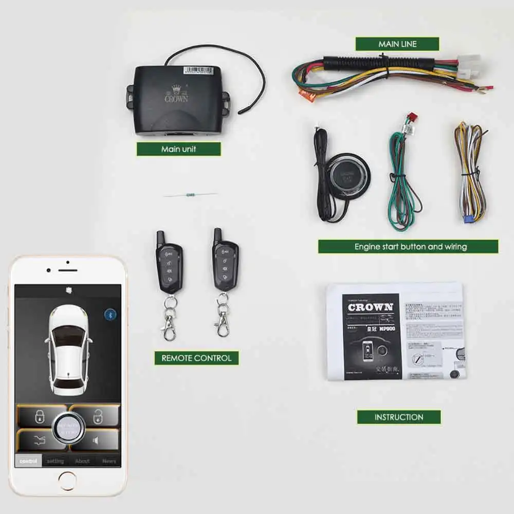 Bluetooth подключение мобильное умное приложение удаленный запуск Автомобильная сигнализация автомобильные аксессуары сигнализация Авто сигнализация starline a93 start stop