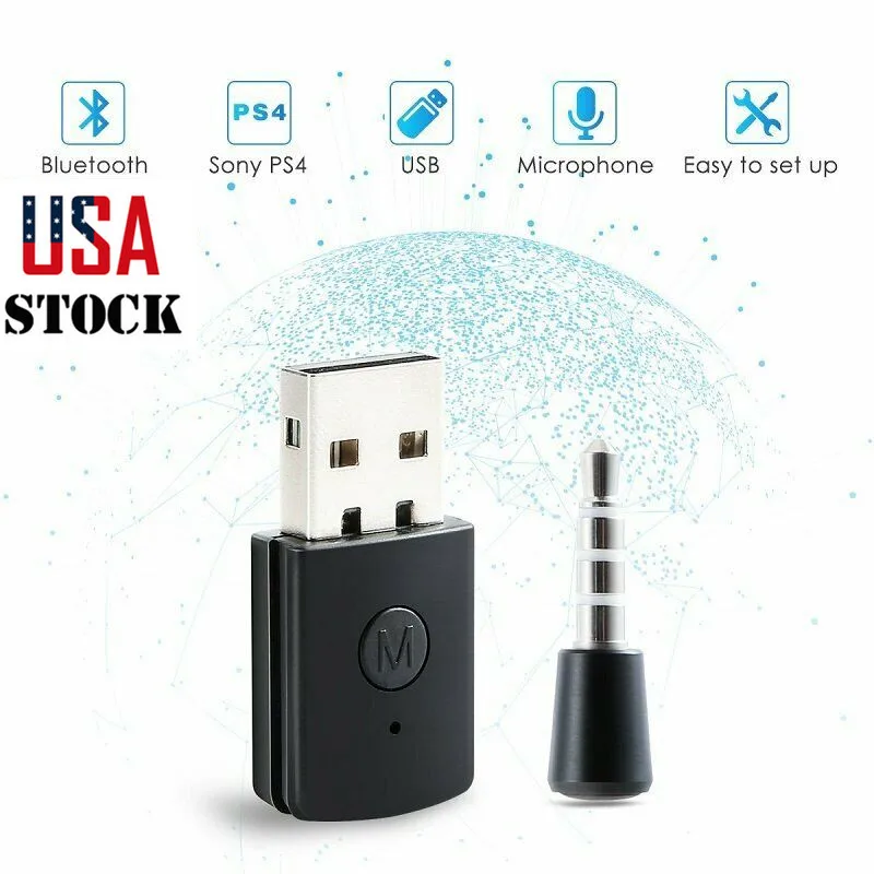 Latest Version USB Adapter Bluetooth Transmitter Dongle Wireless Receiver For PS4 Playstation BT 4 0 Headset Headphone Dongle