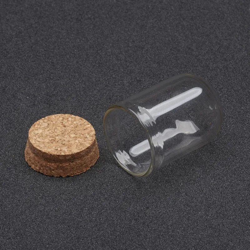 Garrafas de Vidro Claras da Forma da Coluna dos Pces com Tampões para a Caixa de Armazenamento do Grânulo da Jóia Frascos da Decoração por Atacado Armazenamento Grânulo da Jóia 36.5x22mm F60 100 de do 5 da coluna dos pces, com tampões para
