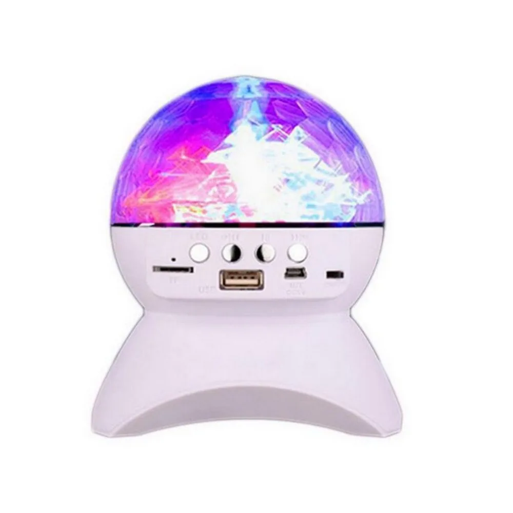 Вечерние светильник для сцены, музыкальный динамик, RGB Лампа для проектора, красочный вращающийся хрустальный магический шар