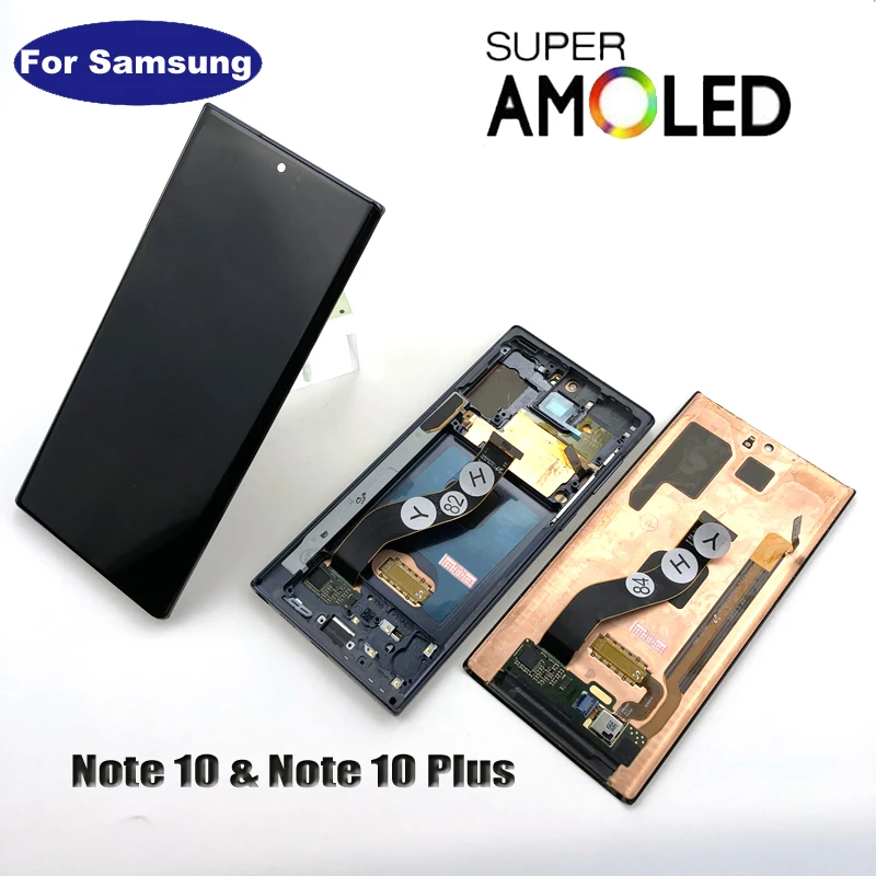 Супер AMOLED LCD Замена для SAMSUNG GALAXY Note10 Plus N975 N9750/DS сенсорный дигитайзер в сборе|Экраны