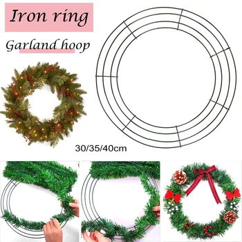 

Round Christmas Metal Iron Wreath Ring Frame DIY Wedding Xmas Party Door Decor