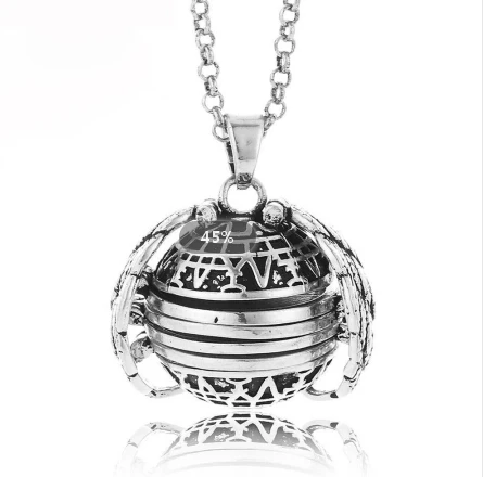 Silver Античный серебряный золотой красочный индивидуальный фото кулон угол крылья ожерелье медальон держит фотографии Рамка 4 четыре для женщин - Окраска металла: Silver