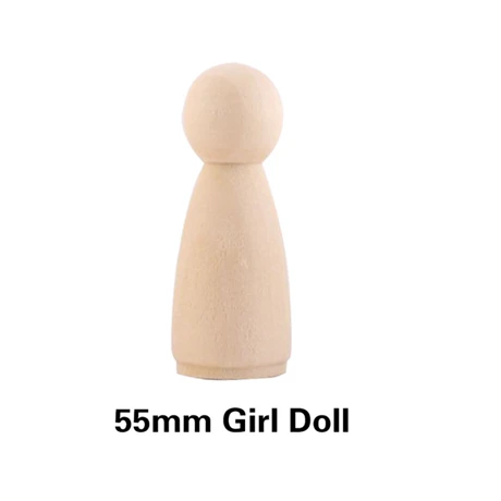 55mm Girls Игрушки для маленьких детей 10 шт. колышки для кукол клена свадебные куклы домашний декор Diy природа деревянные куклы игрушка Монтессори детские товары 35/43/55/65 мм - Цвет: 55mm Girls