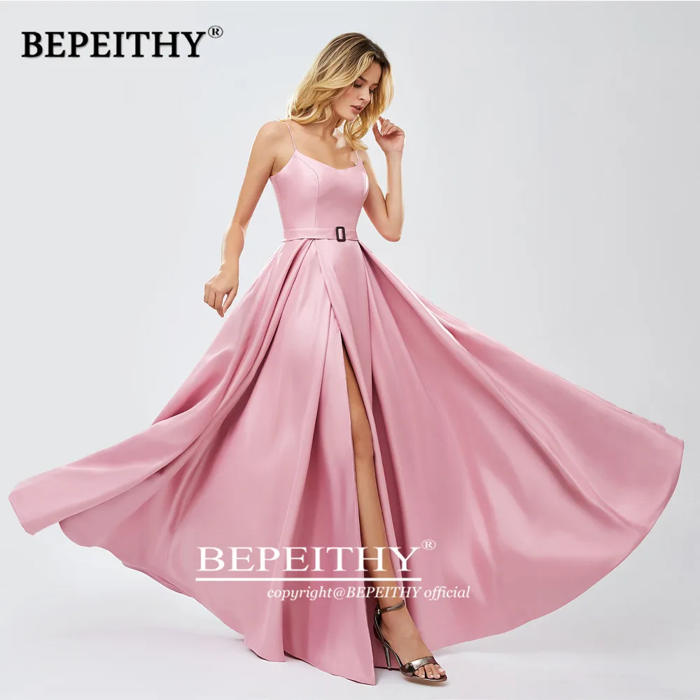 BEPEITHY vestido de festa красные длинные платья для выпускного вечера сексуальное зеленое вечернее платье с разрезом ТРАПЕЦИЕВИДНОЕ платье