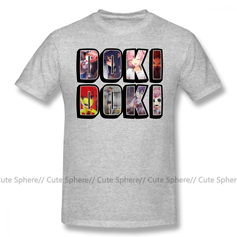 Doki, Клубная футболка, DOKI, Мужская футболка с короткими рукавами, плюс размер, хлопковая Повседневная футболка с принтом, отличная футболка - Цвет: Gray