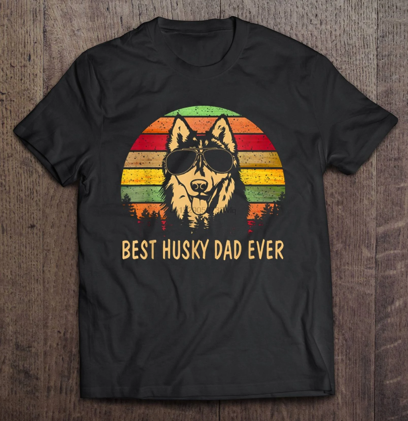 Men Funny T Shirt Fashion tshirt Best Husky Dad Ever With Glasses Vintage Version Women t-shirt | Мужская одежда