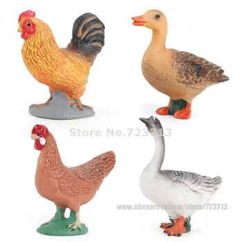 

Simulation Farm 5-6cm Figurines 1pcs/bag Cock Goose Duck Hen Chicken Poultry Animal model Set Model Doll Figure Toys