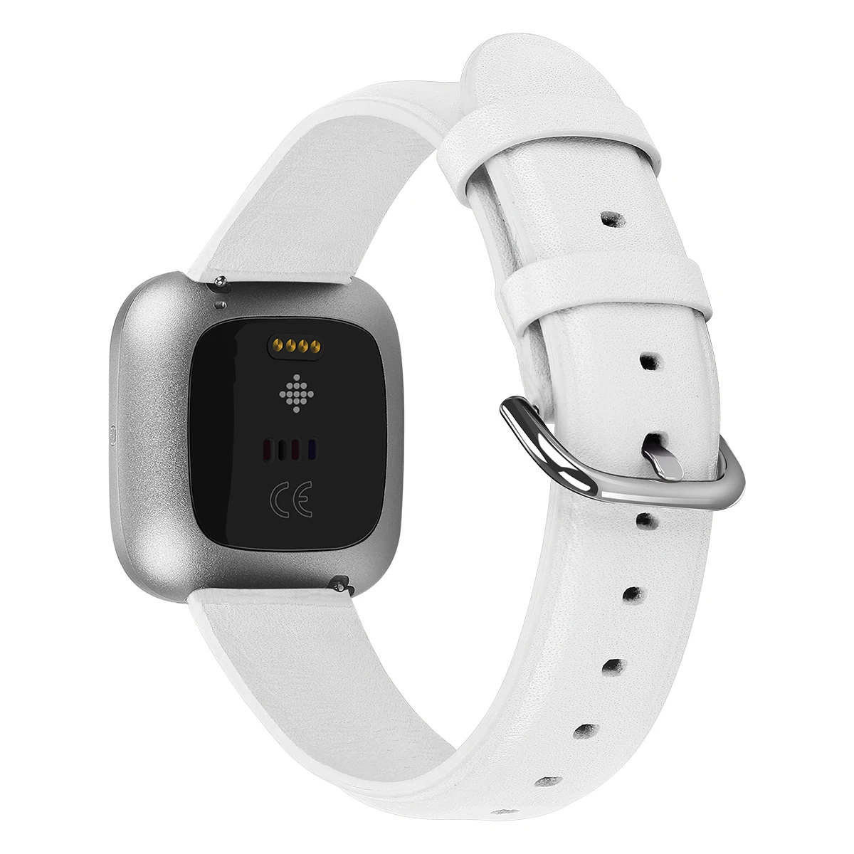 Pulseira de Couro Genuíno para Fitbit Ajustável para Mulheres dos Homens Versa Relógio Respirável Banda Cor Sólida Luz Substituição 2020 6 Pulseira de couro genuíno para fitbit versa
