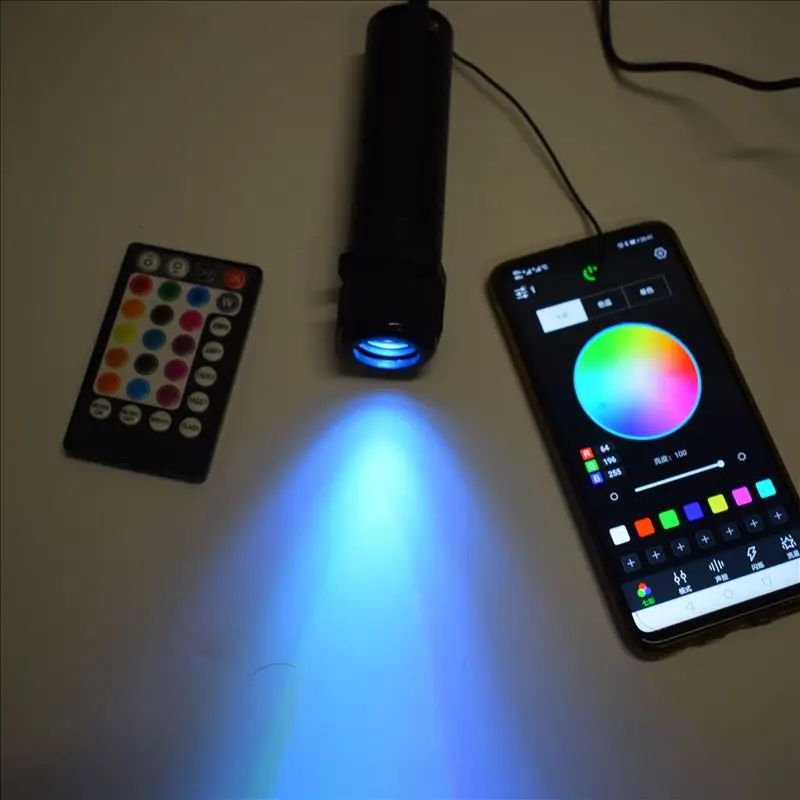 APP Bluetooth Control 6W LED Light Engine 28 Key RF Remote Controller For PMMA Fiber Optic Cable Lighting 1X