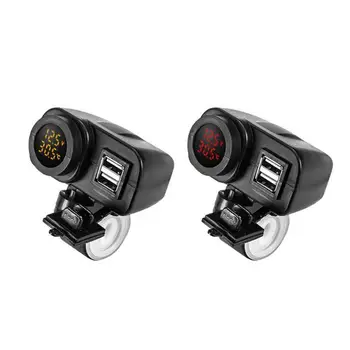 

2.1A LED 12V Multifunctional Waterproof Motorcycle USB Charger+Digital Voltmeter+Thermometer