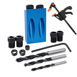 Kit de brocas oblíquas de 6/8/10mm, perfurador para trabalhar em madeira, kit de gabarito para perfuração em ângulo, 15 graus