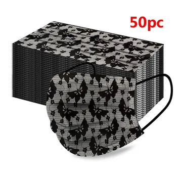 

50pcs Unisex Solid Lace Disposable Mask Mouth Face Windproof Face Product Mask Masque De Protection Mondmaskers Mascarilla
