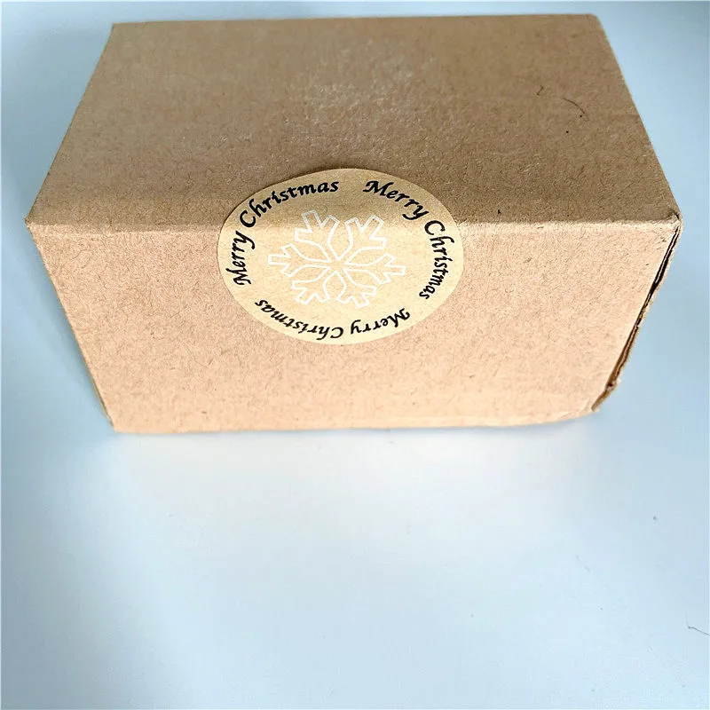 Floco de Neve Etiqueta de Vedação Lote Feliz Natal Adesivo Kraft Cozimento Selo Presente Adesivos 1000 Pçs - 6 High Quality Material escolar e de escritório
