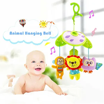 

Plush Cartoon Hanging Wind Bells Cute Animal Crisp Sound Attracts Attention For Baby Stroller Crib Pram Bed Appease Soothing Toy