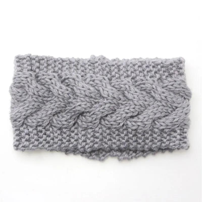 Light gray M MISM зимняя теплая повязка на голову для ушей Женская модная вязаная шерстяная повязка на голову аксессуары для волос повязка на голову для девочек элегантная повязка на голову - Цвет: Light gray