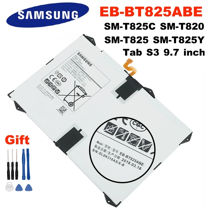 Для планшета Samsung Galaxy Tab S3 9 7 дюймов SM T825C T820 T825 батарея оригинальный для SAMSUNG EB BT825ABE батареи +