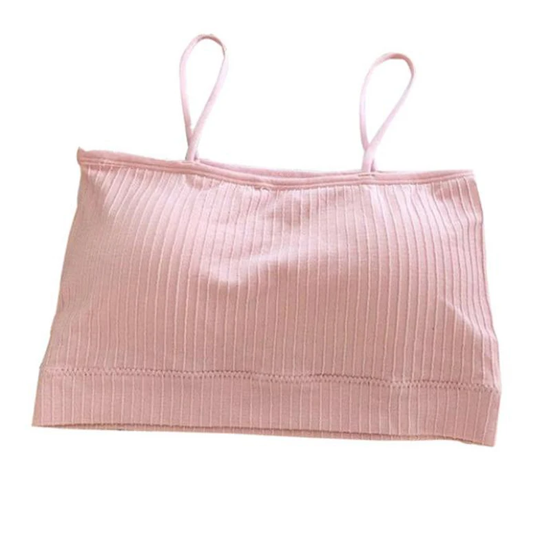 pink Женские удобные бюстгальтеры на бретельках, топы, модные женские однотонные топы, повседневные облегающие бюстгальтеры, бандо, нижнее белье, черный, белый цвет - Цвет: pink