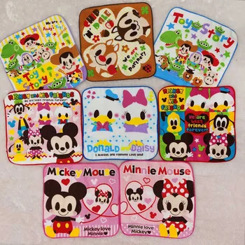 

Disney Mickey Minnie Donald Duck Toy Story Cartoon Little Square Cotton Cotton Children's Towel 20x20cm