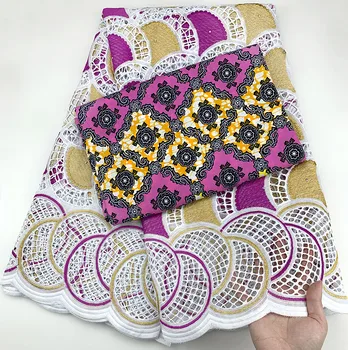 

Nigerian swiss voile Embroidered Lace Fabric For Women French cotton Lace Fabric 2.5yards +3yards 2020 high quality