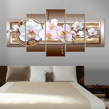 

HUACAN 5pcs/set Diamond Painting Full Drill Square Flowers Multi-picture 5D Diamond Embroidery Cross Stitch Home Decoration