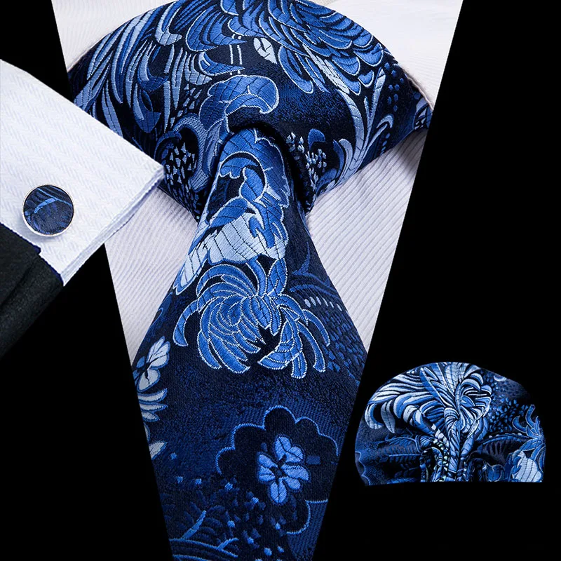 SN-1714 клетчатые Цветочные Галстуки для мужчин формальный свадебный галстук набор для костюма стильный галстук квадратный носовой платок Запонки Галстуки