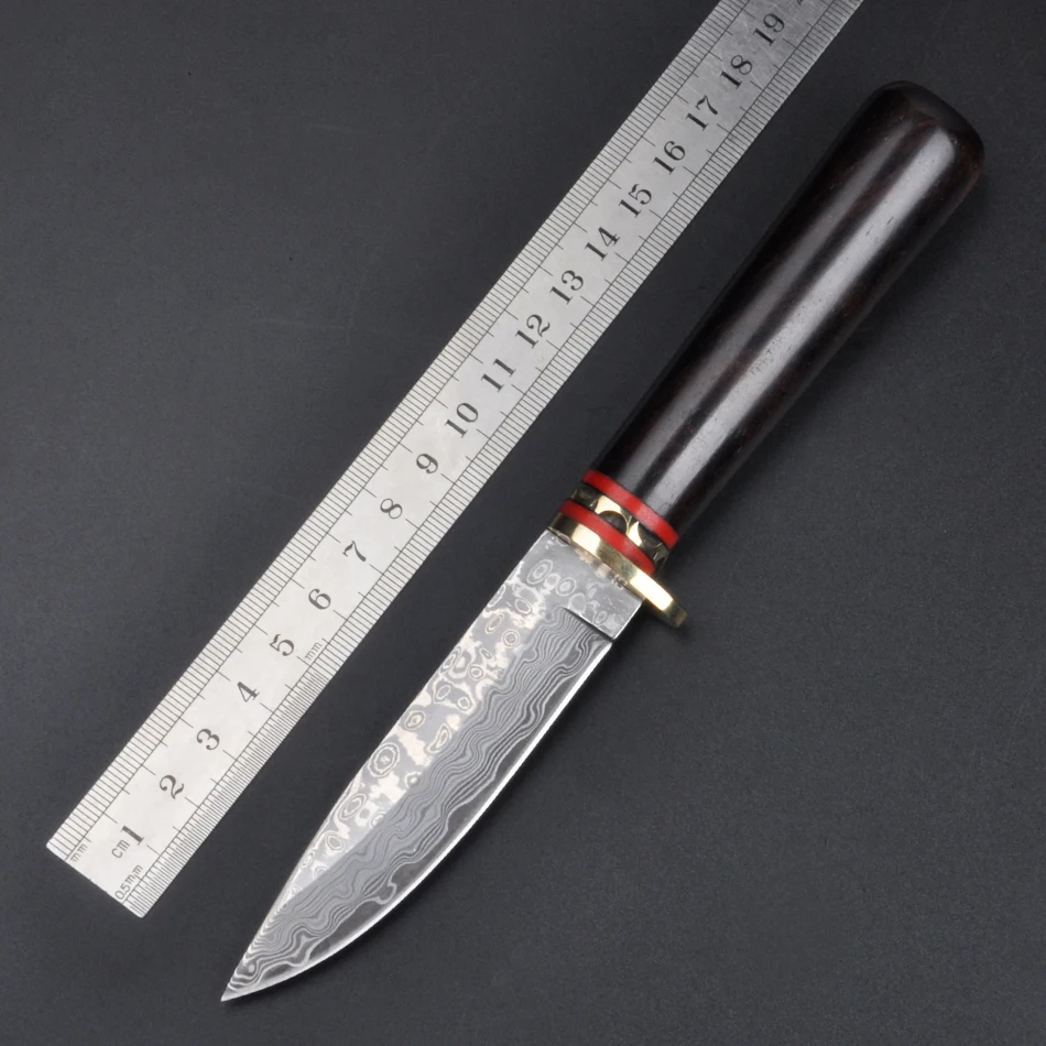 

Damascus Outdoor straight knife High Hardness Fixed Blade Camping Rescue Knife Hunting Knife EDC Tool Utility Peeler Knife