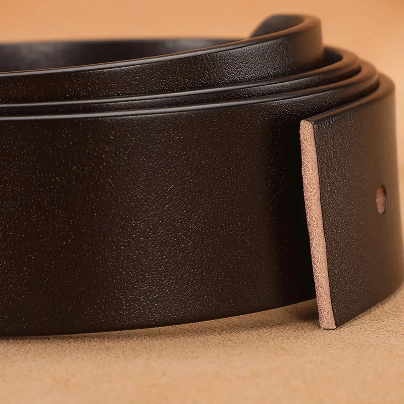 Genuine Leather Men\'s High Quality Belts Headless Belt Handmade DIY Full-Grain Leather  Top Layer Leather