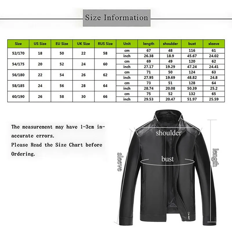 Winter men's Leather Jackets Brand Real Sheepskin Coat Jaqueta Couro Male Men's Stand Collar Leather Jacket For Men