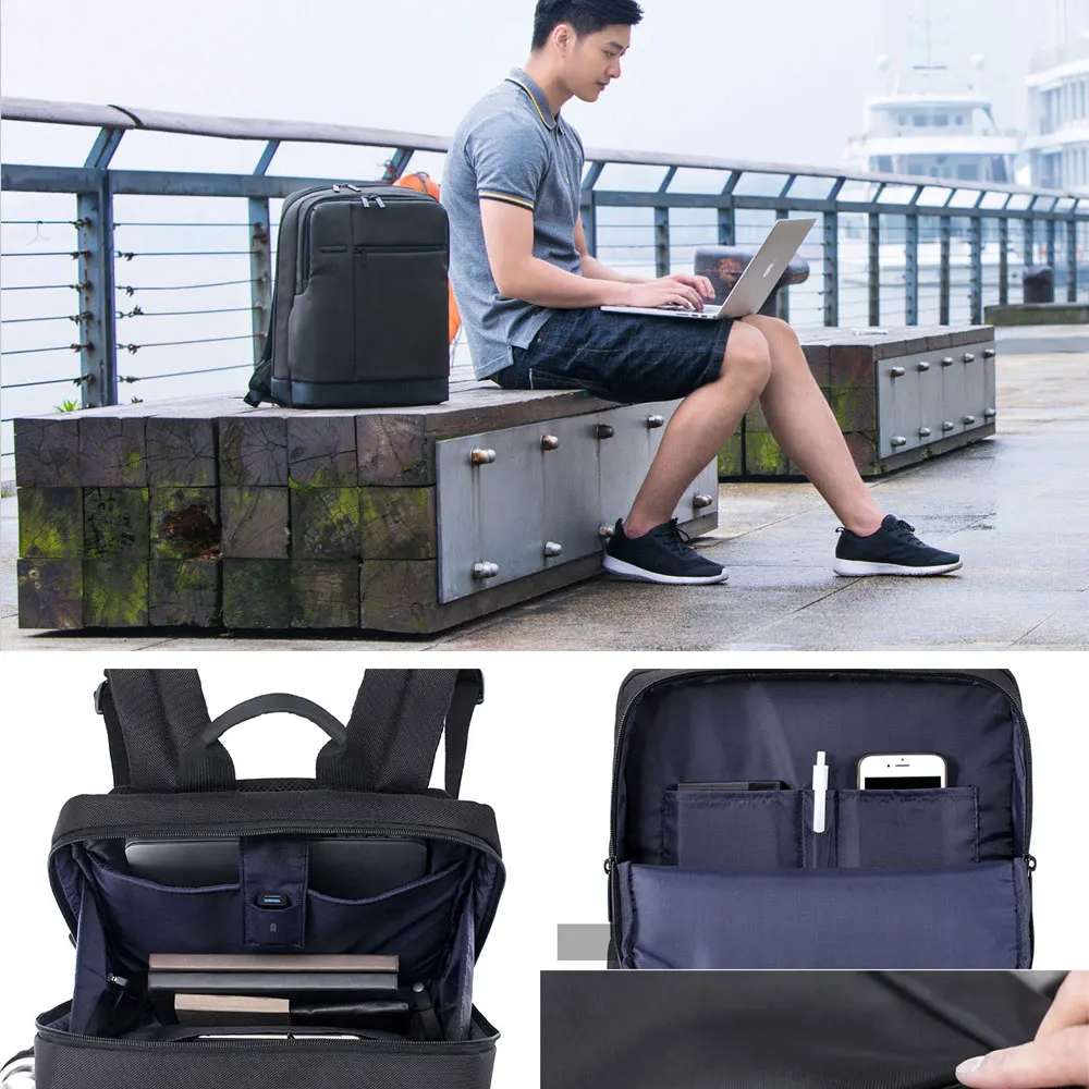 Xiao Mi рюкзак классический Бизнес рюкзаки 17L Ёмкость студентов сумка для ноутбука Для мужчин Для женщин сумки для ноутбука диагональю 15 дюймов, Лидер продаж