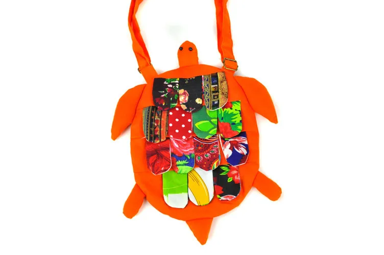 Сумка в этническом стиле с изображением животных из мультфильма, тканевый кошелек Юньнань, Сумка с черепашками, большой размер